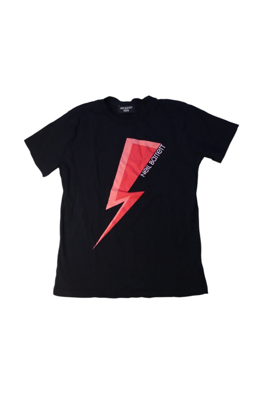 A Black Short Sleeve T Shirts from Neil Barrett Kids in size 12Y for boy. (Front View)