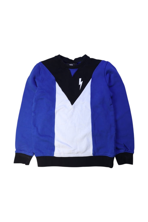 A Blue Crewneck Sweatshirts from Neil Barrett Kids in size 12Y for boy. (Front View)
