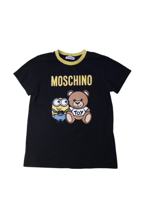 A Black Short Sleeve T Shirts from Moschino in size 12Y for boy. (Front View)