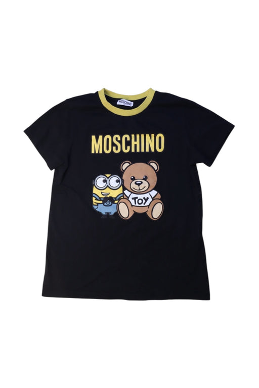 A Black Short Sleeve T Shirts from Moschino in size 12Y for boy. (Front View)