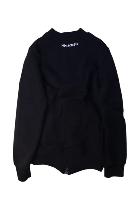A Black Zippered Sweatshirts from Neil Barrett Kids in size 12Y for boy. (Back View)
