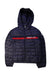 A Navy Puffer/Quilted Jackets from Moncler in size 10Y for boy. (Front View)