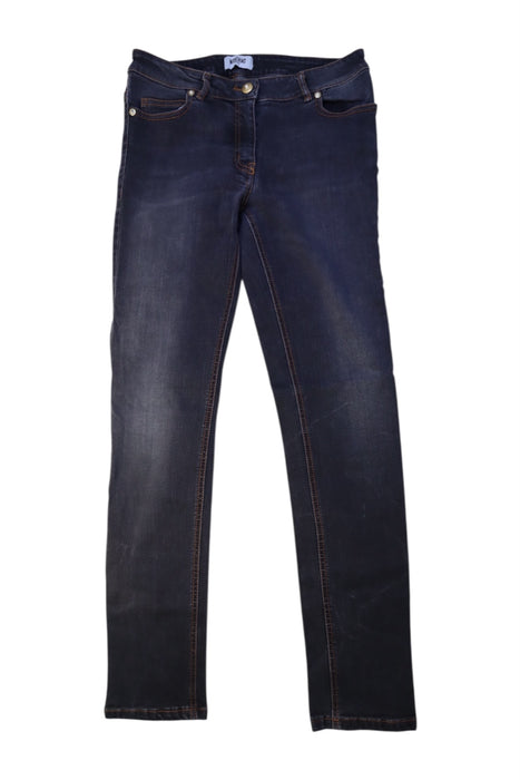 A Navy Jeans from Moschino in size 14Y for girl. (Front View)