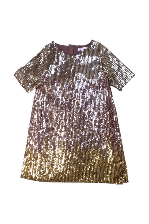 A Metallic Short Sleeve Dresses from Chloe in size 6T for girl. (Front View)