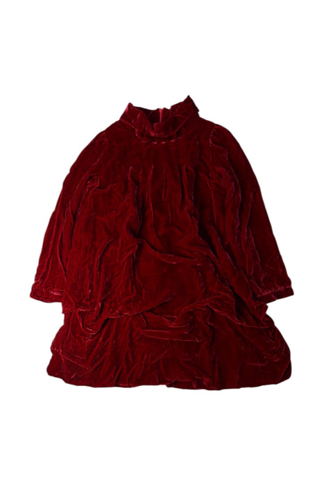 A Burgundy Long Sleeve Dresses from Special Day in size 8Y for girl. (Front View)