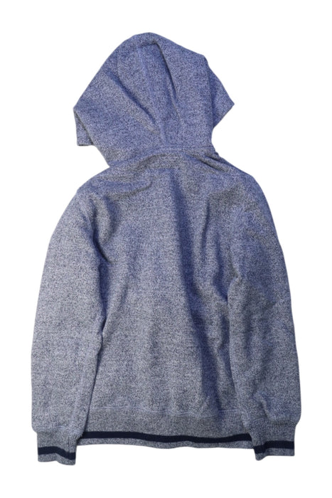 A Grey Zippered Sweatshirts from Roots in size 7Y for boy. (Back View)