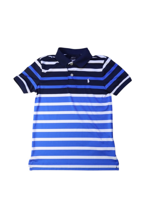 A Blue Short Sleeve Polos from Polo Ralph Lauren in size 6T for boy. (Front View)