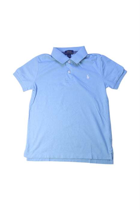 A Blue Short Sleeve Polos from Polo Ralph Lauren in size 7Y for boy. (Front View)