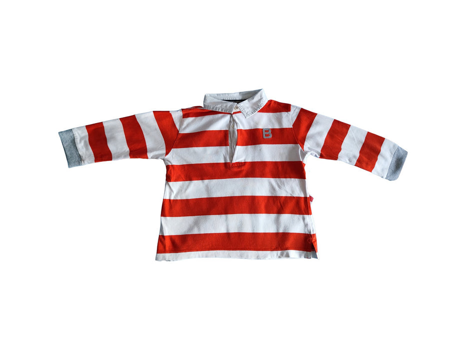 A Red Long Sleeve Polos from Bout'Chou in size 3T for boy. (Front View)
