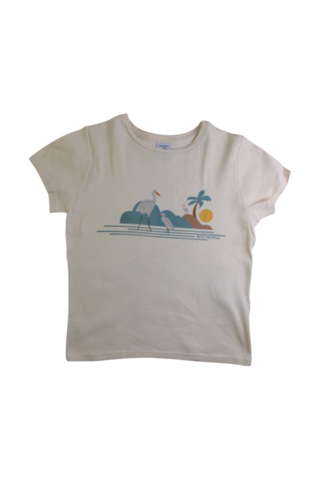 A Beige Short Sleeve T Shirts from Petit Bateau in size 8Y for girl. (Front View)