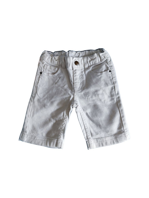 A White Shorts from Petit Bateau in size 3T for neutral. (Front View)