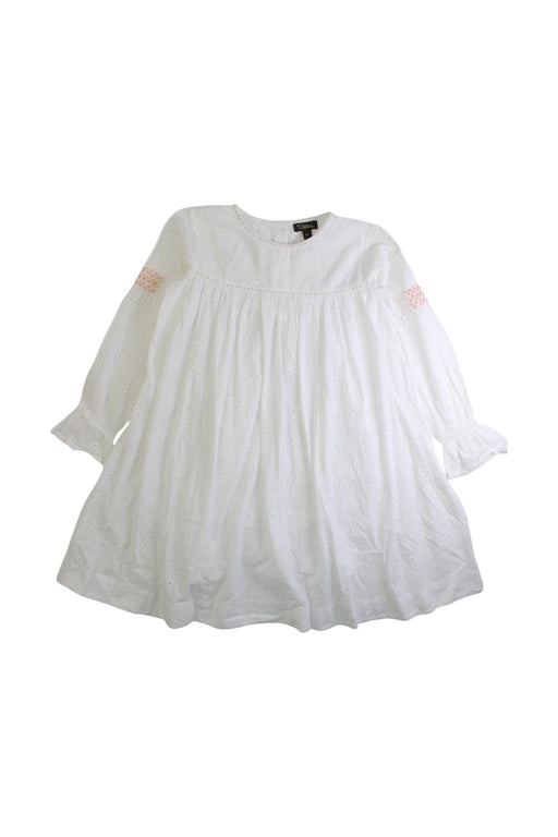 A White Long Sleeve Dresses from Velveteen in size 6T for girl. (Front View)