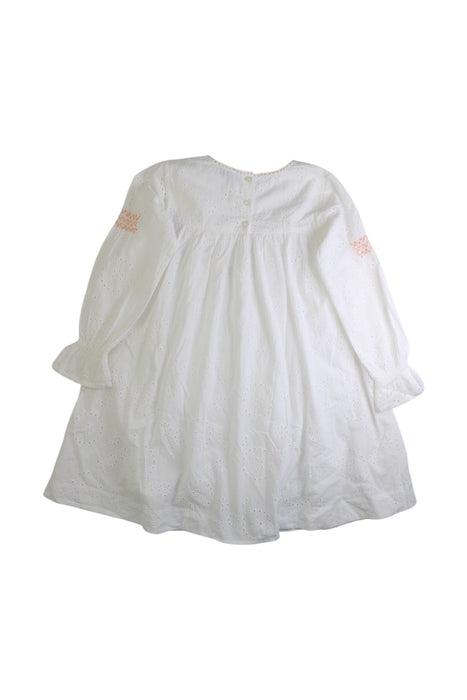 A White Long Sleeve Dresses from Velveteen in size 6T for girl. (Back View)