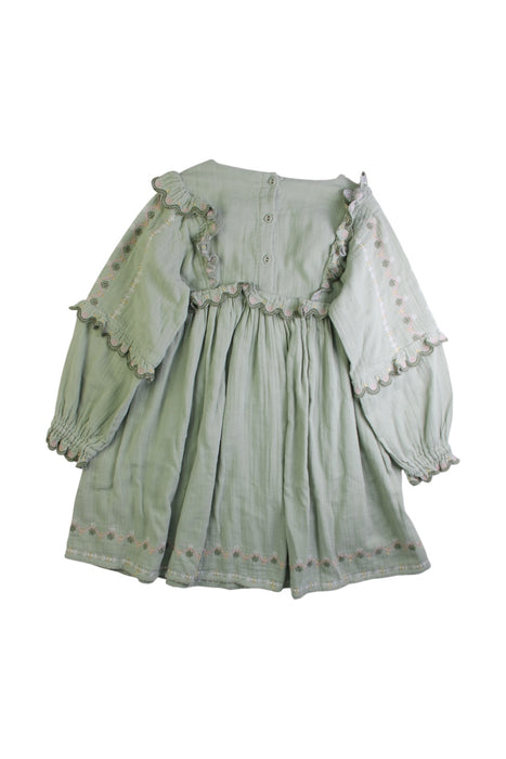 A Green Long Sleeve Dresses from Louise Misha in size 6T for girl. (Back View)