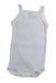 A White Sleeveless Bodysuits from Petit Bateau in size 0-3M for girl. (Front View)