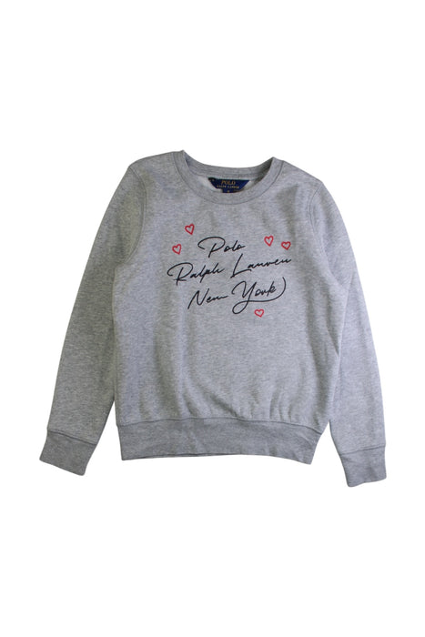 A Grey Crewneck Sweatshirts from Polo Ralph Lauren in size 8Y for girl. (Front View)