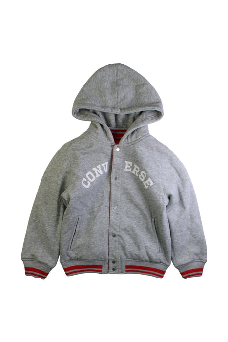 A Grey Lightweight Jackets from Converse in size 7Y for neutral. (Front View)