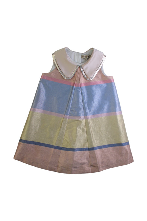 A Multicolour Sleeveless Dresses from Hucklebones in size 4T for girl. (Front View)
