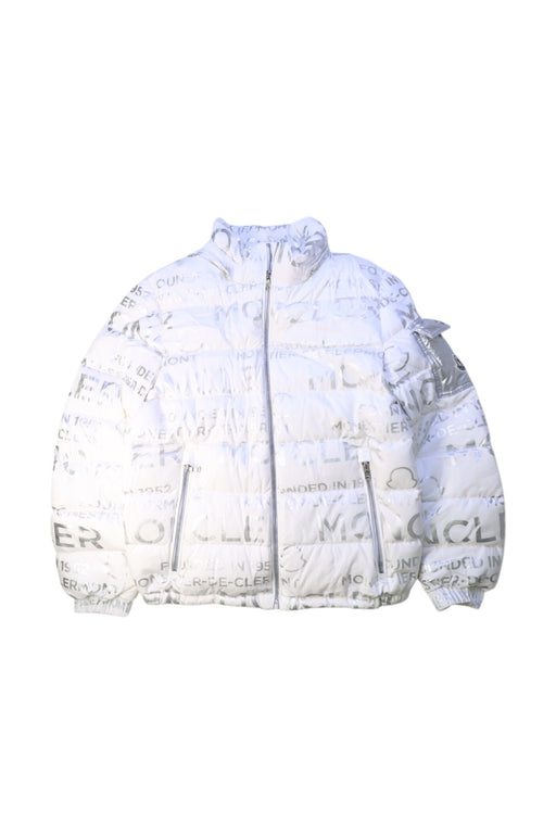 A White Puffer/Quilted Jackets from Moncler in size 12Y for neutral. (Front View)