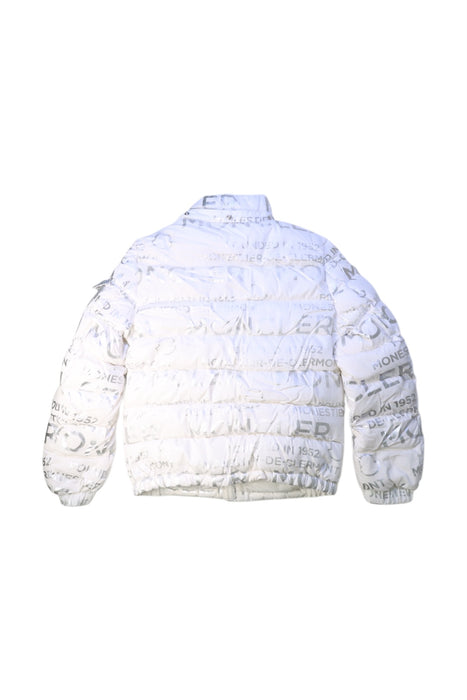 A White Puffer/Quilted Jackets from Moncler in size 12Y for neutral. (Back View)
