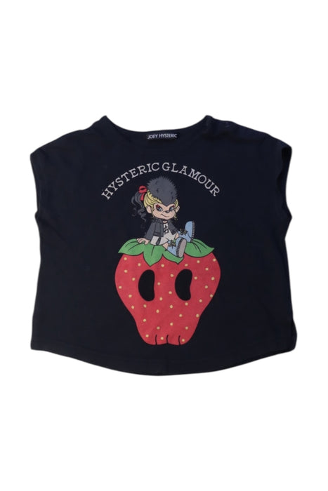A Black Short Sleeve T Shirts from Joey Hysteric in size 4T for girl. (Front View)