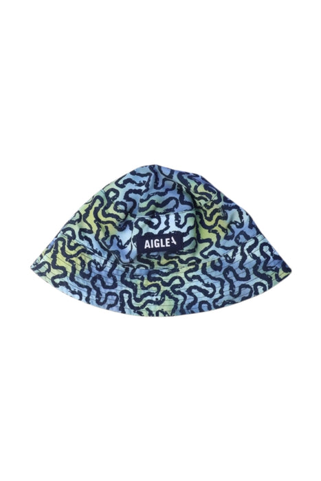 A Blue Sun Hats from Aigle in size 6T for girl. (Back View)