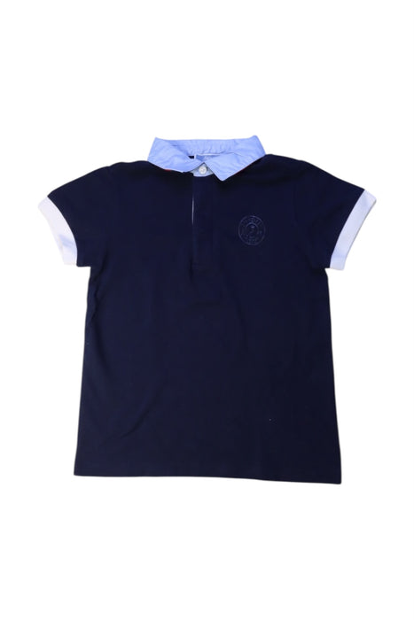 A Navy Short Sleeve Polos from Jacadi in size 4T for boy. (Front View)