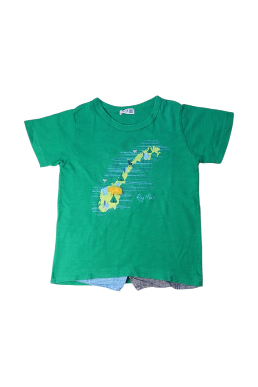 A Green Short Sleeve T Shirts from Ragmart in size 4T for boy. (Front View)