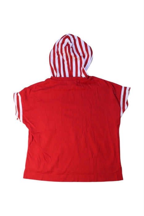 A Red Hooded Sweatshirts from Comme Ca Ism in size 4T for boy. (Back View)