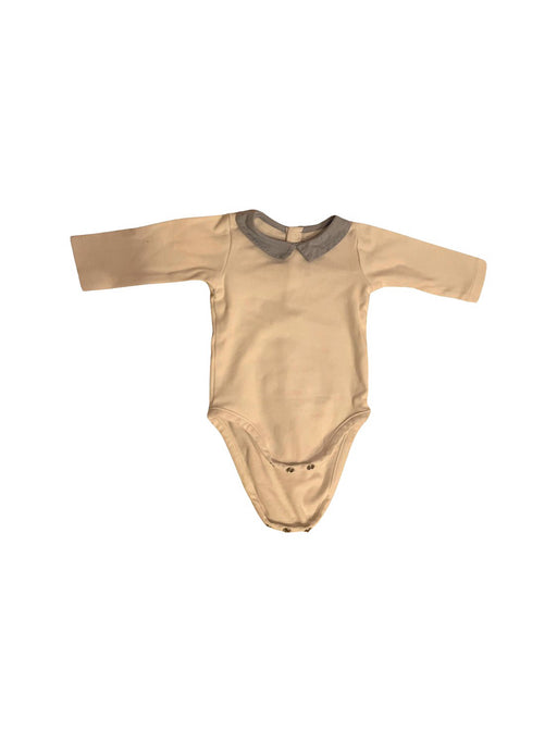 A White Long Sleeve Bodysuits from Jacadi in size 0-3M for boy. (Front View)