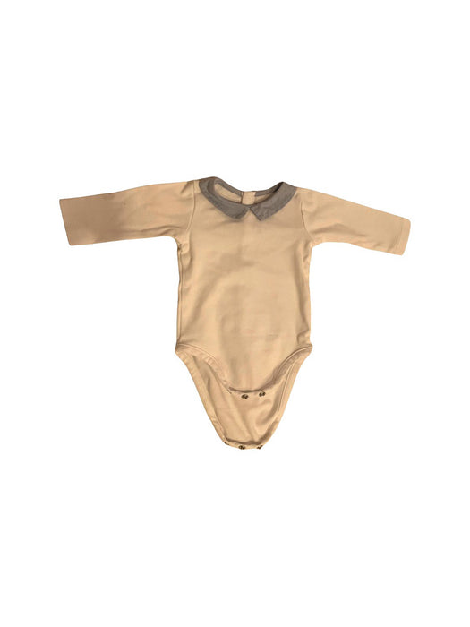 A White Long Sleeve Bodysuits from Jacadi in size 0-3M for boy. (Front View)
