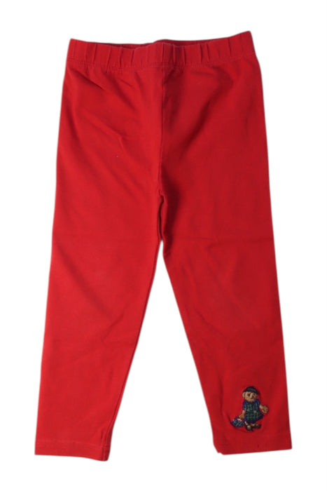 A Red Leggings from Ralph Lauren in size 2T for girl. (Front View)