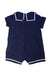 A Navy Short Sleeve Rompers from Cyrillus in size 12-18M for boy. (Back View)