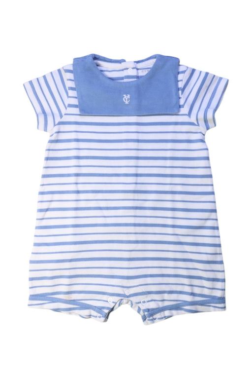 A Blue Short Sleeve Rompers from Cyrillus in size 12-18M for boy. (Front View)