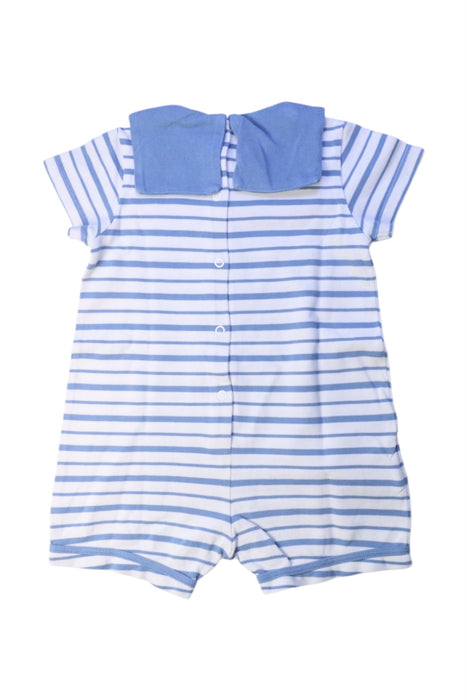 A Blue Short Sleeve Rompers from Cyrillus in size 12-18M for boy. (Back View)