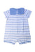 A Blue Short Sleeve Rompers from Cyrillus in size 12-18M for boy. (Back View)