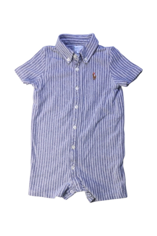 A Blue Short Sleeve Rompers from Ralph Lauren in size 12-18M for boy. (Front View)