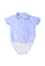 A Blue Short Sleeve Bodysuits from Laranjinha in size 12-18M for boy. (Front View)