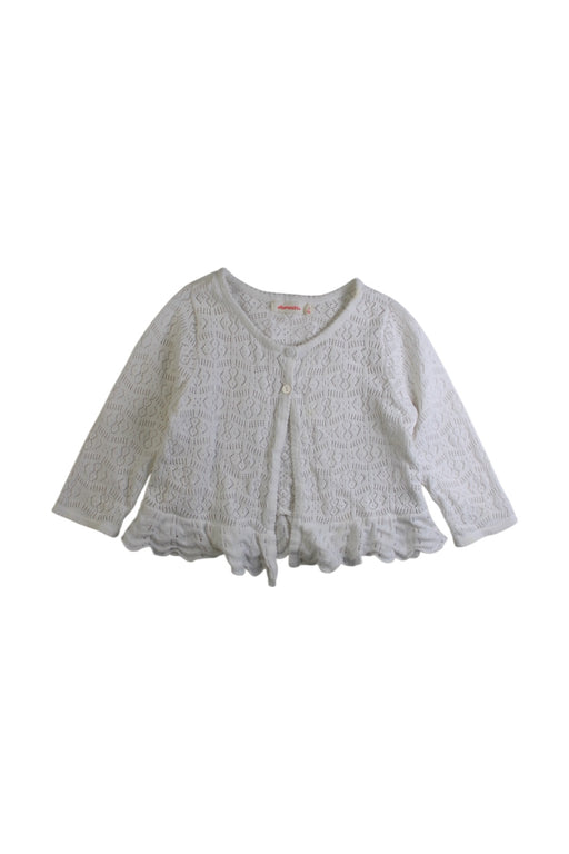 A White Cardigans from Momonittu in size 4T for girl. (Front View)