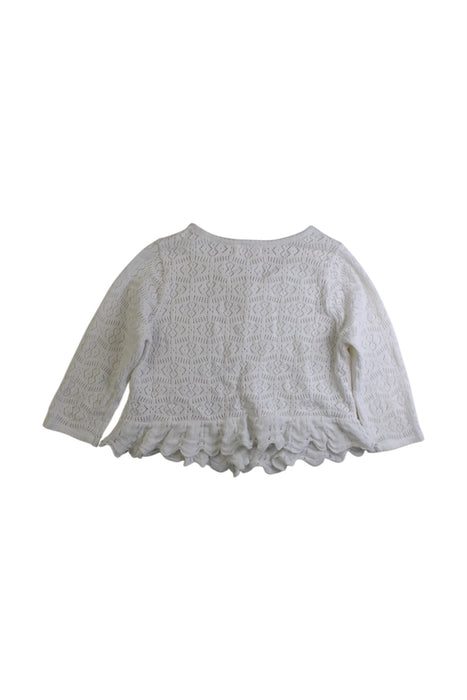 A White Cardigans from Momonittu in size 4T for girl. (Back View)