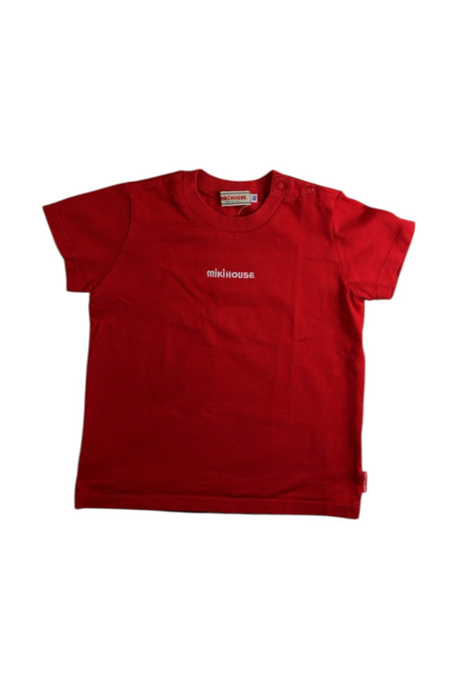A Red Short Sleeve T Shirts from Miki House in size 18-24M for boy. (Front View)
