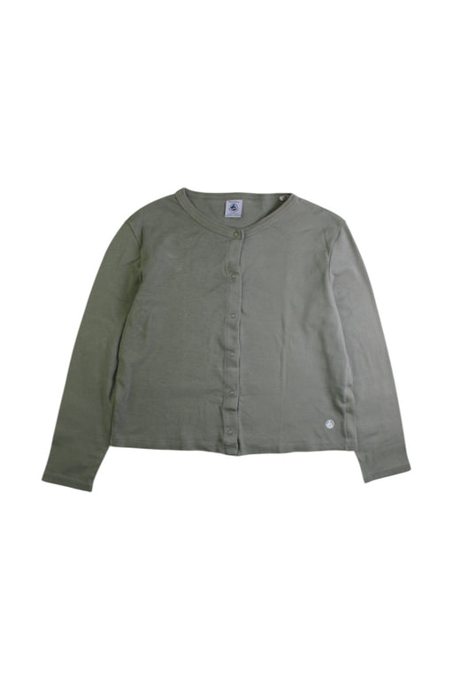 A Green Cardigans from Petit Bateau in size 8Y for girl. (Front View)