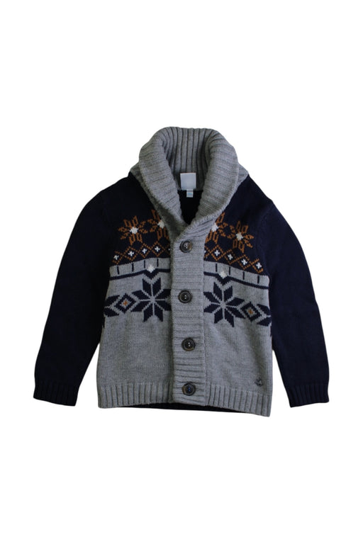 A Grey Cardigans from Petit Bateau in size 3T for boy. (Front View)