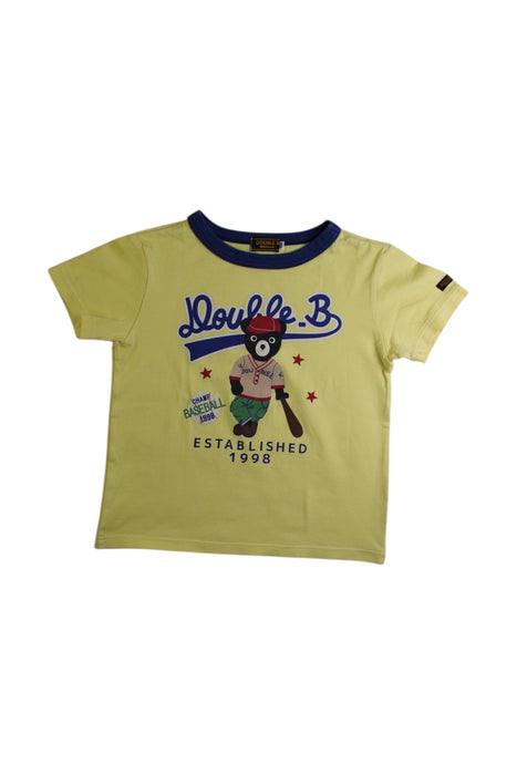 A Yellow Short Sleeve T Shirts from Double B Mikihouse in size 2T for boy. (Front View)