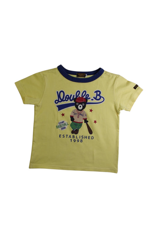 A Yellow Short Sleeve T Shirts from Double B Mikihouse in size 2T for boy. (Front View)