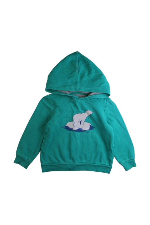 A Green Hooded Sweatshirts from Nanos in size 4T for boy. (Front View)