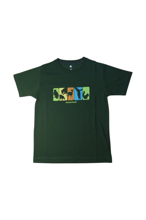 A Green Short Sleeve T Shirts from Mont-bell in size 7Y for boy. (Front View)