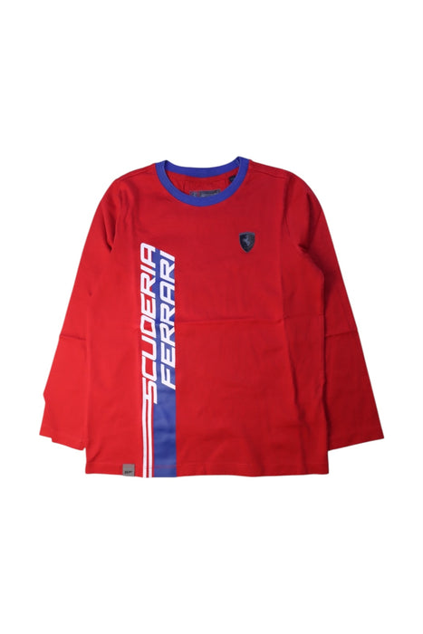 A Red Long Sleeve T Shirts from Ferrari in size 9Y for boy. (Front View)