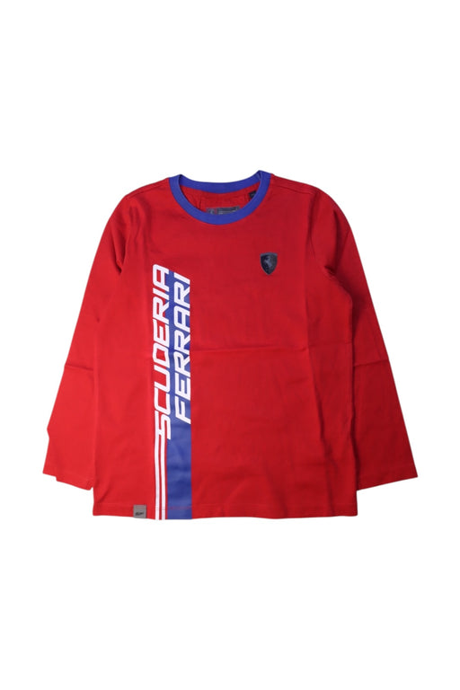 A Red Long Sleeve T Shirts from Ferrari in size 9Y for boy. (Front View)