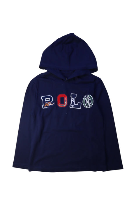 A Navy Hooded Sweatshirts from Polo Ralph Lauren in size 7Y for boy. (Front View)
